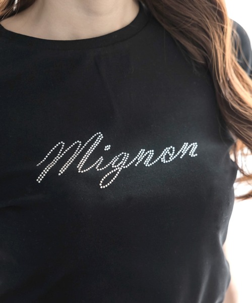 Julia Boutique（ジュリアブティック）の「MignonビジューロゴTシャツ/24010（Tシャツ/カットソー・レディース・イエロー/ホワイト/ピンク/ブラック・ONE）」の19枚目の写真