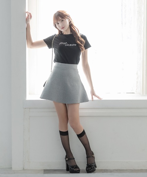 Julia Boutique（ジュリアブティック）の「MignonビジューロゴTシャツ/24010（Tシャツ/カットソー・レディース・イエロー/ホワイト/ピンク/ブラック・ONE）」の20枚目の写真