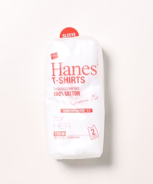 HANES(ヘインズ)の「【HANES/ヘインズ】 JAPAN FIT for HER スリーブレスTシャツ(Tシャツ/カットソー・レディース・ホワイト・LARGE/MEDIUM)」の1枚目の写真