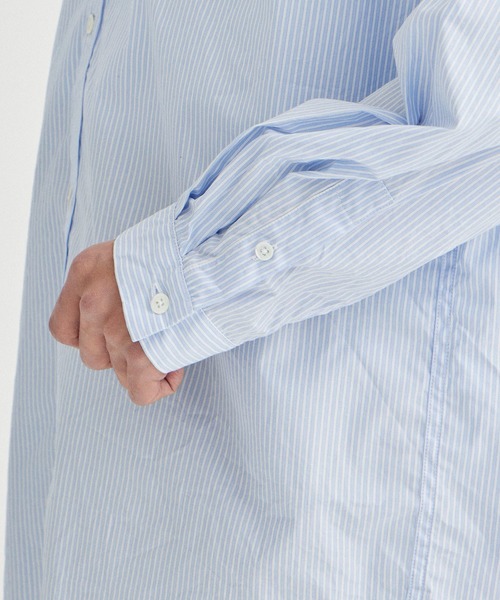 ATON（エイトン）の「【ATON/エイトン】GIZA STRIPE WASHED SHIRT/ギザ