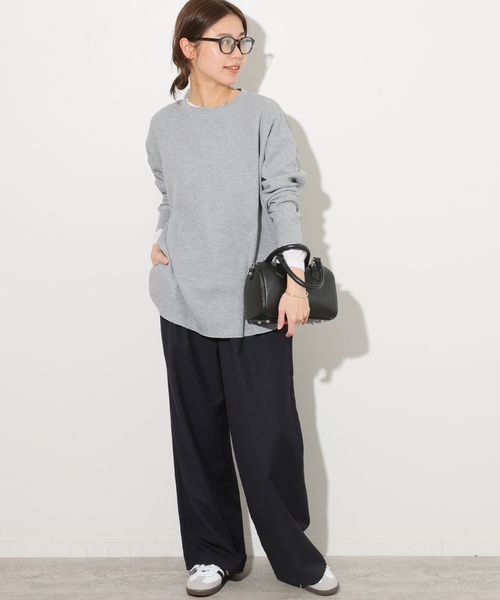 JOURNAL STANDARD relume（ジャーナルスタンダード　レリューム）の「《追加》TCワッフルオーバーサイズロングスリーブTシャツ（Tシャツ/カットソー・レディース・ライトグレー/ピンク/チャコールグレー/ライトブルー/ストーン・FREE）」の14枚目の写真