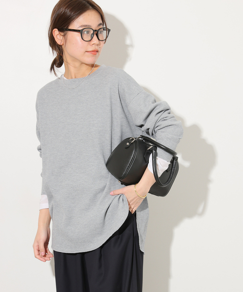 JOURNAL STANDARD relume（ジャーナルスタンダード　レリューム）の「《追加》TCワッフルオーバーサイズロングスリーブTシャツ（Tシャツ/カットソー・レディース・ライトグレー/ピンク/チャコールグレー/ライトブルー/ストーン・FREE）」の19枚目の写真