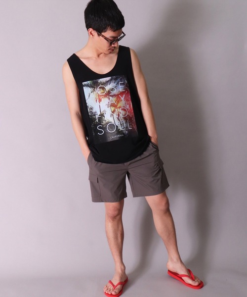 BAYBLO（ベイブロ）の「(BB)【ユニセックス】サマー グラフィック ストレッチ タンクトップ（タンクトップ・メンズ・ベージュ/ブラック/オフホワイト・LARGE/MEDIUM）」の6枚目の写真