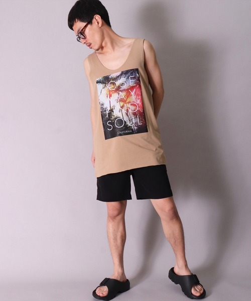 BAYBLO（ベイブロ）の「(BB)【ユニセックス】サマー グラフィック ストレッチ タンクトップ（タンクトップ・メンズ・ベージュ/ブラック/オフホワイト・LARGE/MEDIUM）」の8枚目の写真