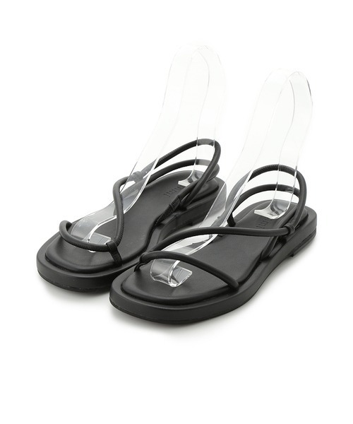 【未使用】emmi ブラック ecoフラットストラップサンダル 美品】emmi ecoフラット ストラップ サンダル - メルカリ