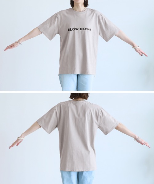 reca(レカ)の「ロゴプリントTシャツ(Tシャツ/カットソー・レディース・オフホワイト/ブラック/グレイッシュベージュ・FREE)」の7枚目の写真