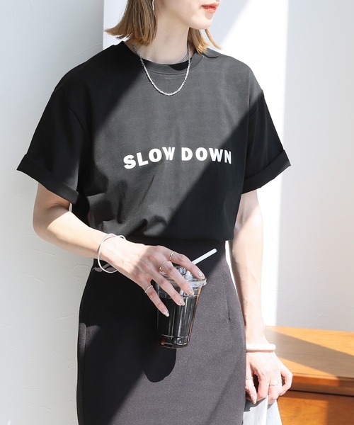 reca(レカ)の「ロゴプリントTシャツ(Tシャツ/カットソー・レディース・オフホワイト/ブラック/グレイッシュベージュ・FREE)」の22枚目の写真