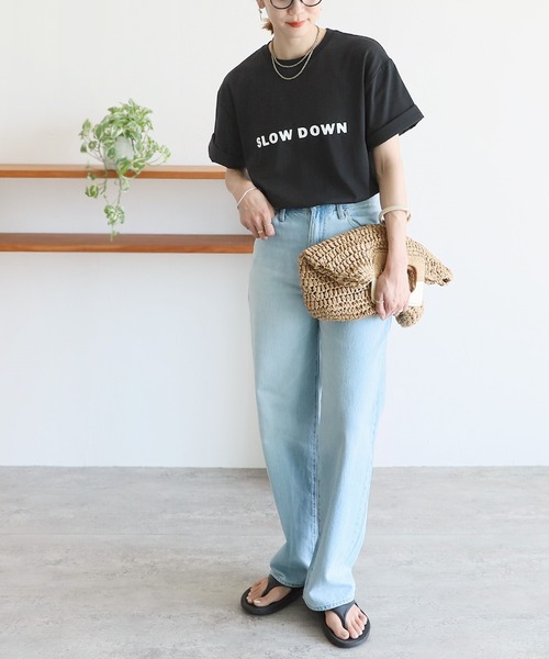 reca(レカ)の「ロゴプリントTシャツ(Tシャツ/カットソー・レディース・オフホワイト/ブラック/グレイッシュベージュ・FREE)」の21枚目の写真