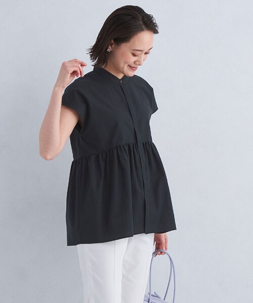 green label relaxing（グリーンレーベルリラクシング）の「ペプラム ＆ 袖 ボリューム フレンチ スリーブ ブラウス（シャツ/ブラウス・レディース・レッド/ホワイト/ブラック・FREE）」の21枚目の写真