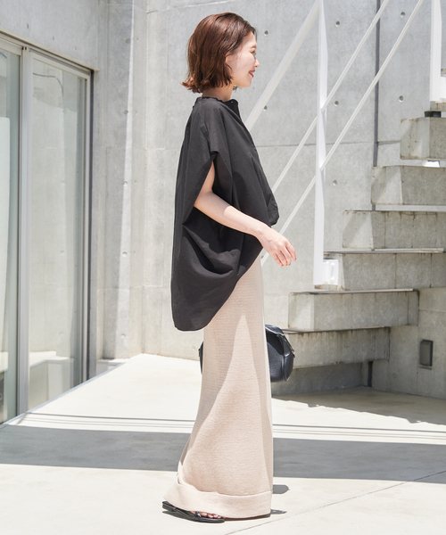 SLOBE IENA レーヨンボイルバンドカラーブラウス WEB・一部店舗限定 