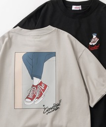 【CONVERSE/コンバース】スニーカー「On feet」イラスト 3Typeデザイン ビッグシルエット スピンドル付き Tシャツ/ 半袖Tシャツ