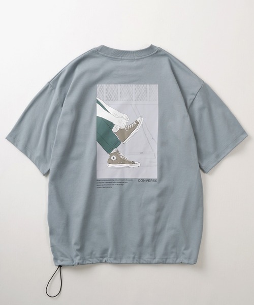 CONVERSE(コンバース)の「【CONVERSE/コンバース】スニーカー「On feet」イラスト 3Typeデザイン ビッグシルエット スピンドル付き Tシャツ/ 半袖Tシャツ(Tシャツ/カットソー・メンズ・ブルーグレー/オフホワイト/グレー/ブラック/ライトブルー/ホワイト・XL/L/M)」の11枚目の写真