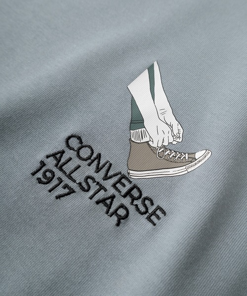 CONVERSE(コンバース)の「【CONVERSE/コンバース】スニーカー「On feet」イラスト 3Typeデザイン ビッグシルエット スピンドル付き Tシャツ/ 半袖Tシャツ(Tシャツ/カットソー・メンズ・ブルーグレー/オフホワイト/グレー/ブラック/ライトブルー/ホワイト・XL/L/M)」の9枚目の写真