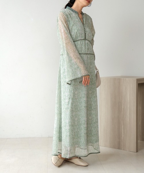 Bab(バブ)の「【S・Mサイズ展開】ニュアンスラメパイピングワンピース(ワンピース・レディース・グリーン/グレー・S/M)」の20枚目の写真