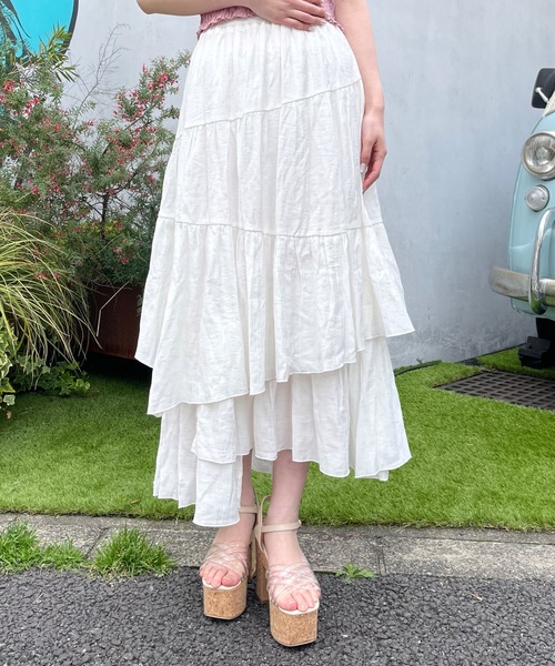 one way（ワンウェイ）の「楊柳アシメティアードスカート（スカート