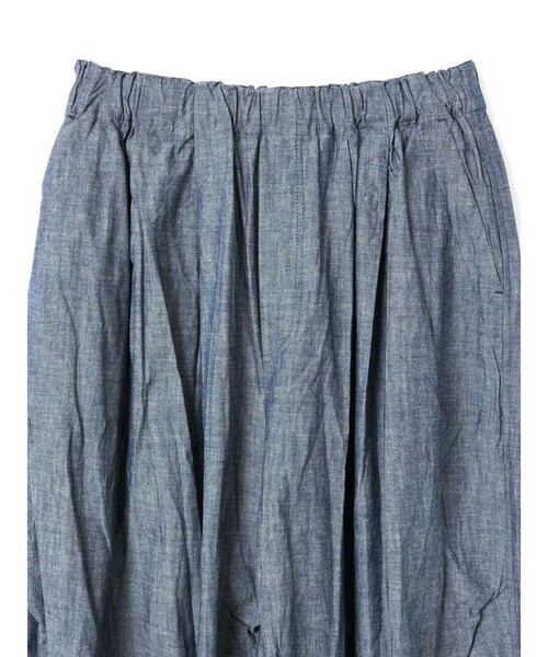 manna1度着用の美品⭐︎ミズイロインド シャンブレーワイドカーゴ