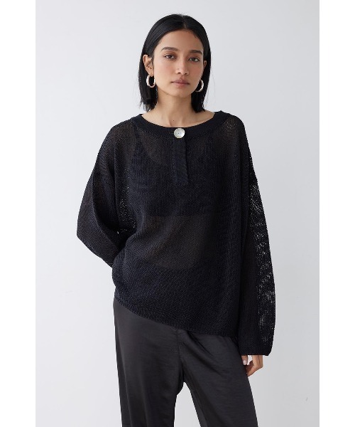 ALEXIA STAM(アリシアスタン)の「Shell Button Long Sleeve Knit Top /ギマニットトップス(ニット/セーター・レディース・グレー/アイボリー/ブラック・FREE)」の19枚目の写真