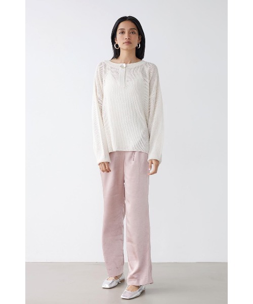 ALEXIA STAM(アリシアスタン)の「Shell Button Long Sleeve Knit Top /ギマニットトップス(ニット/セーター・レディース・グレー/アイボリー/ブラック・FREE)」の5枚目の写真