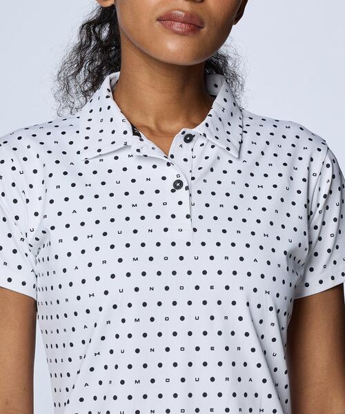 UNDER ARMOUR(アンダーアーマー)の「UAアイソチル モログラム ポロ(ゴルフ/レディース)(ポロシャツ・レディース・ホワイト・L/M/S/XL)」の5枚目の写真
