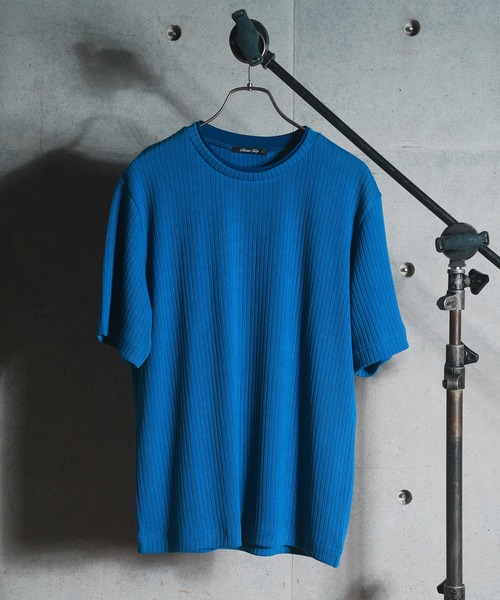 RATTLE TRAP(ラトルトラップ)の「ケーブルストライプジャガードTシャツ(Tシャツ/カットソー・メンズ・ブラック/ブルー/ホワイト・M/LL/L)」の12枚目の写真