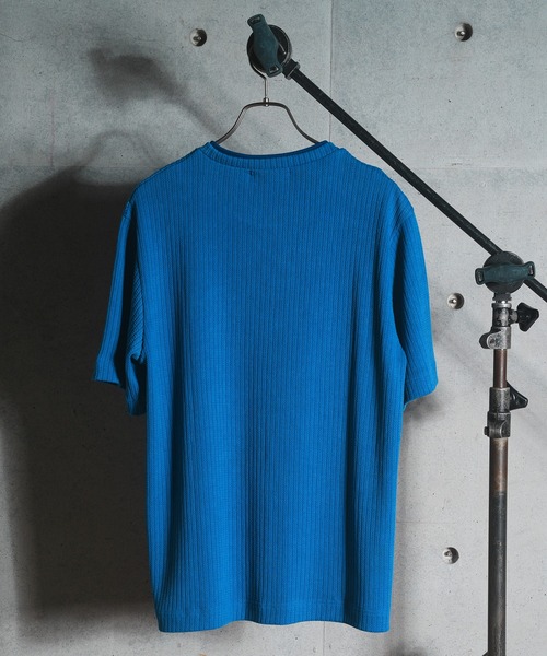 RATTLE TRAP(ラトルトラップ)の「ケーブルストライプジャガードTシャツ(Tシャツ/カットソー・メンズ・ブラック/ブルー/ホワイト・M/LL/L)」の4枚目の写真