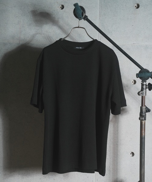 RATTLE TRAP(ラトルトラップ)の「ケーブルストライプジャガードTシャツ(Tシャツ/カットソー・メンズ・ブラック/ブルー/ホワイト・M/LL/L)」の6枚目の写真