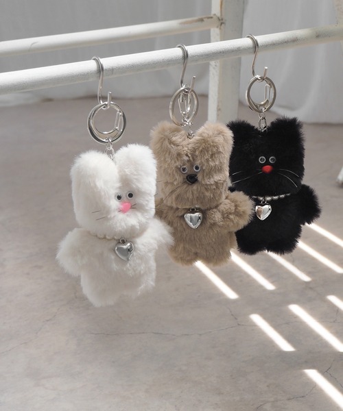 新品 けたたましく動くクマ キーホルダーぬいぐるみ