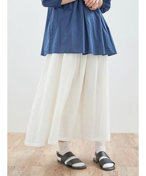 Samansa Mos2（サマンサ モスモス）の「柄アソートギャザースカート（スカート・レディース・イエロー/チャコールグレー/オフホワイト/ネイビー・F）」の6枚目の写真