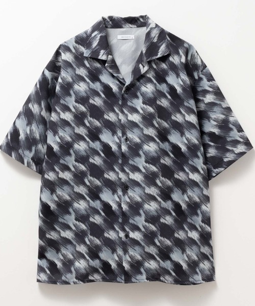 URBAN COLLECTION(アーバンコレクション)の「接触冷感とろみ総柄ポリトロシャツ(シャツ/ブラウス・メンズ・ブラック/ホワイト・XL/L/M/S)」の5枚目の写真