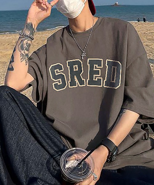 Anchor Smith(アンカー スミス)の「ビッグシルエット アーチロゴプリント 半袖Tシャツ(Tシャツ/カットソー・メンズ・ブラウン/グレー系1/グレー/ホワイト/ホワイト系1/ブラック系1・L/XL/M)」の5枚目の写真