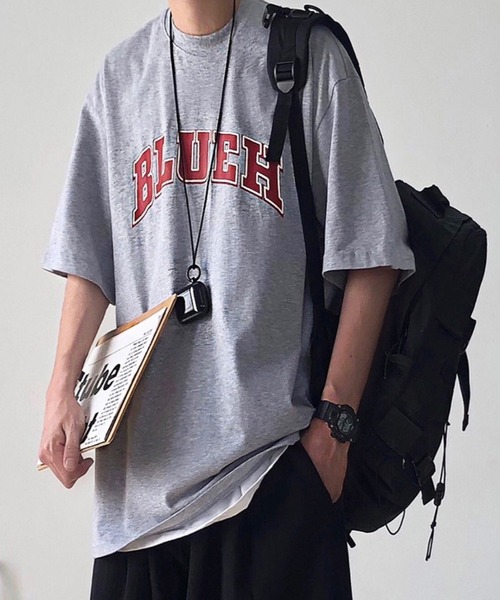 Anchor Smith(アンカー スミス)の「ビッグシルエット アーチロゴプリント 半袖Tシャツ(Tシャツ/カットソー・メンズ・ブラウン/グレー系1/グレー/ホワイト/ホワイト系1/ブラック系1・L/XL/M)」の1枚目の写真