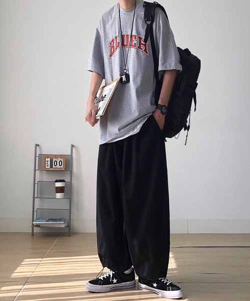 Anchor Smith(アンカー スミス)の「ビッグシルエット アーチロゴプリント 半袖Tシャツ(Tシャツ/カットソー・メンズ・ブラウン/グレー系1/グレー/ホワイト/ホワイト系1/ブラック系1・L/XL/M)」の13枚目の写真