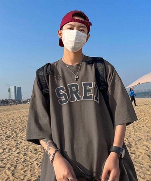 Anchor Smith(アンカー スミス)の「ビッグシルエット アーチロゴプリント 半袖Tシャツ(Tシャツ/カットソー・メンズ・ブラウン/グレー系1/グレー/ホワイト/ホワイト系1/ブラック系1・L/XL/M)」の15枚目の写真