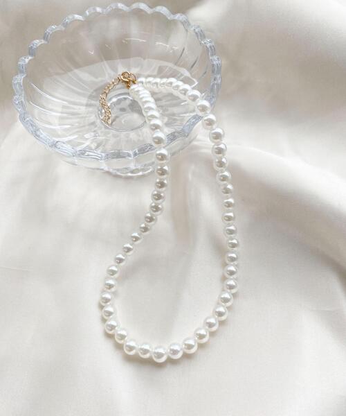 WEGO（ウィゴー）の「WEGO/ベーシックパールネックレス（ネックレス・レディース・オフホワイト・FREE）」の2枚目の写真