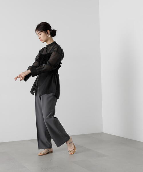 N.（N. Natural Beauty Basic）（エヌエヌナチュラルビューティーベーシック）の「◆フリルビスチェトップ（ベスト・レディース・ブラック/レッド・MEDIUM）」の5枚目の写真