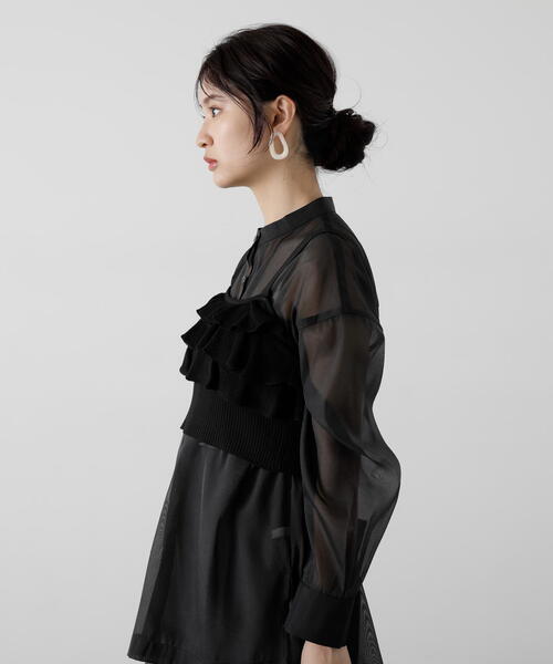 N.（N. Natural Beauty Basic）（エヌエヌナチュラルビューティーベーシック）の「◆フリルビスチェトップ（ベスト・レディース・ブラック/レッド・MEDIUM）」の11枚目の写真