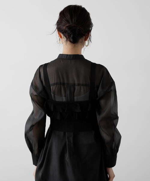 N.（N. Natural Beauty Basic）（エヌエヌナチュラルビューティーベーシック）の「◆フリルビスチェトップ（ベスト・レディース・ブラック/レッド・MEDIUM）」の12枚目の写真