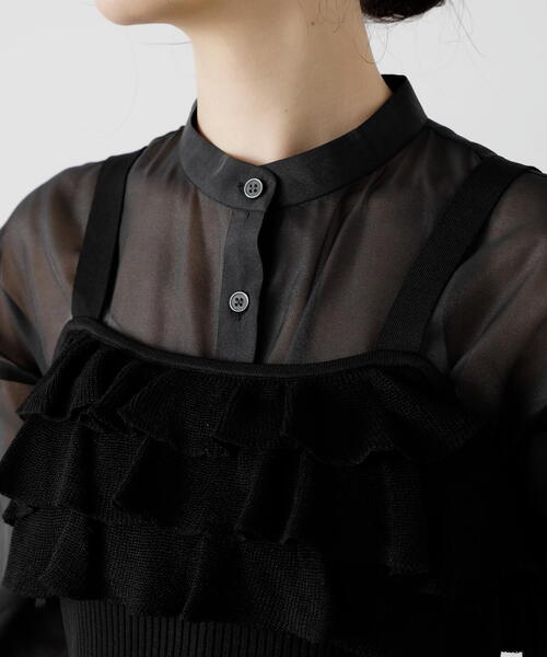 N.（N. Natural Beauty Basic）（エヌエヌナチュラルビューティーベーシック）の「◆フリルビスチェトップ（ベスト・レディース・ブラック/レッド・MEDIUM）」の13枚目の写真