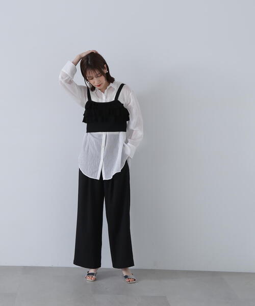 N.（N. Natural Beauty Basic）（エヌエヌナチュラルビューティーベーシック）の「◆フリルビスチェトップ（ベスト・レディース・ブラック/レッド・MEDIUM）」の16枚目の写真