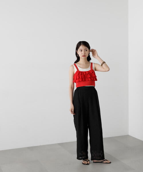 N.（N. Natural Beauty Basic）（エヌエヌナチュラルビューティーベーシック）の「◆フリルビスチェトップ（ベスト・レディース・ブラック/レッド・MEDIUM）」の22枚目の写真