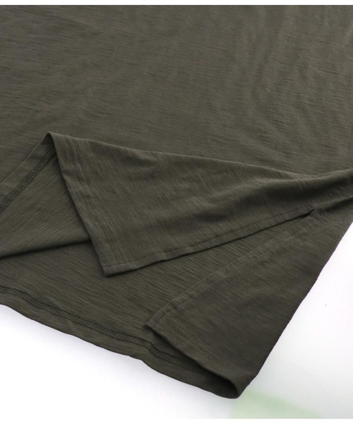 anap mimpi（アナップミンピ）の「刺繍 メッセージ ユッタリ スラブ 半袖 Tシャツ ワンピース（ワンピース・レディース・ダークグレー/ベージュ・FREE）」の16枚目の写真