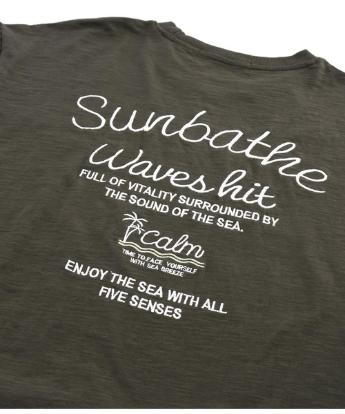 anap mimpi（アナップミンピ）の「刺繍 メッセージ ユッタリ スラブ 半袖 Tシャツ ワンピース（ワンピース・レディース・ダークグレー/ベージュ・FREE）」の17枚目の写真