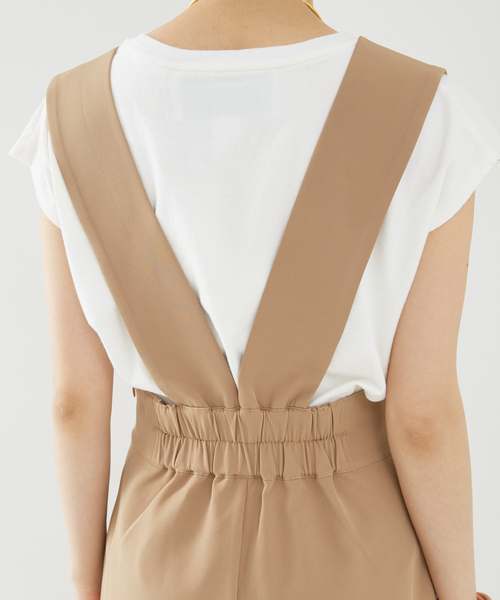 Rouge vif（ルージュヴィフ）の「【一部店舗限定】ストレッチサスペンダージャンパースカート（スカート・レディース・キャメル/ブラック・38/36）」の6枚目の写真