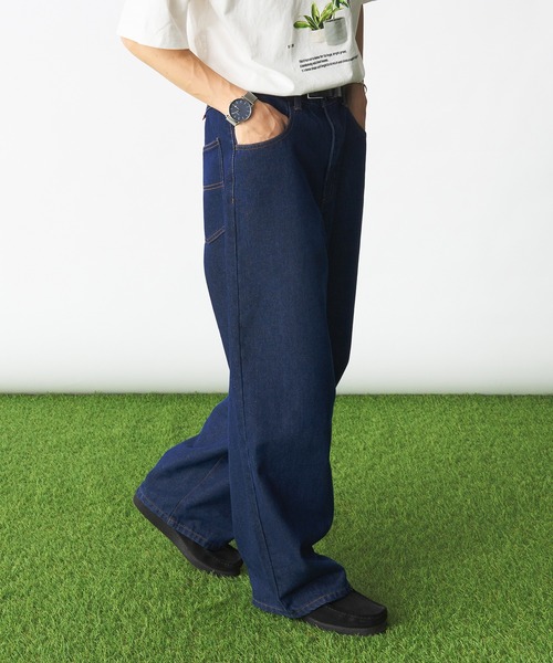 Adoon plain（アドーンプレーン）の「ピスネームワイドデニムパンツ（デニムパンツ・メンズ・インディゴブルー・MEDIUM/LARGE）」の16枚目の写真