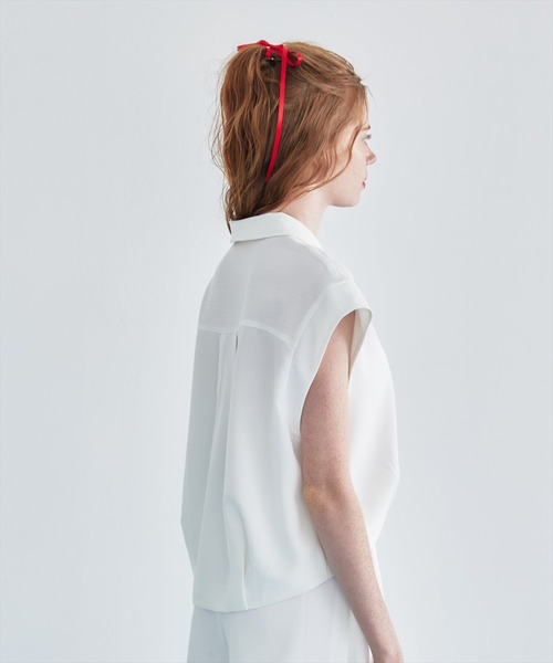 REDYAZEL（レディアゼル）の「【セットアップ着用可能】キャップスリーブオープンカラーシャツ（シャツ/ブラウス・レディース・ミント/グレー/オフホワイト・FREE）」の8枚目の写真