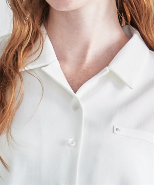 REDYAZEL（レディアゼル）の「【セットアップ着用可能】キャップスリーブオープンカラーシャツ（シャツ/ブラウス・レディース・ミント/グレー/オフホワイト・FREE）」の14枚目の写真