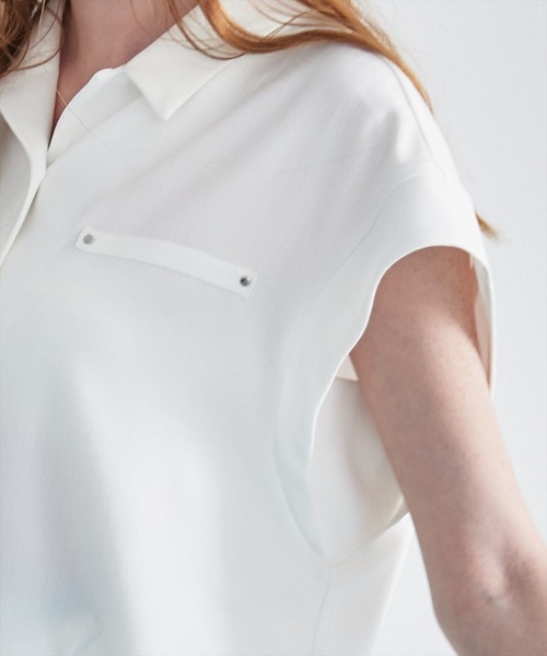 REDYAZEL（レディアゼル）の「【セットアップ着用可能】キャップスリーブオープンカラーシャツ（シャツ/ブラウス・レディース・ミント/グレー/オフホワイト・FREE）」の15枚目の写真