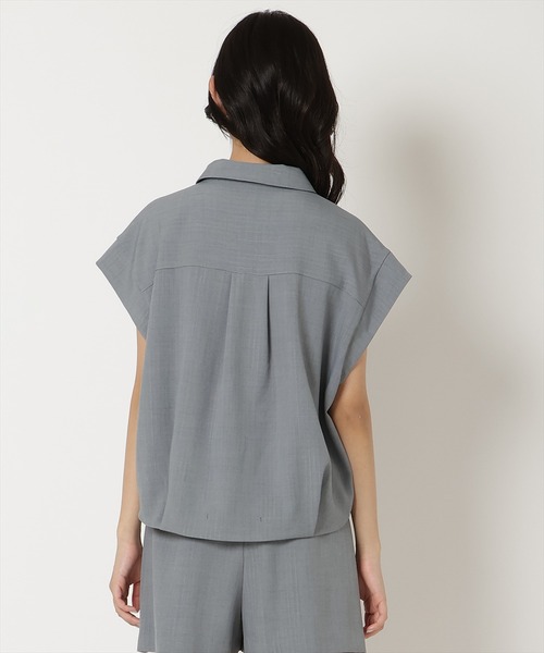 REDYAZEL（レディアゼル）の「【セットアップ着用可能】キャップスリーブオープンカラーシャツ（シャツ/ブラウス・レディース・ミント/グレー/オフホワイト・FREE）」の19枚目の写真