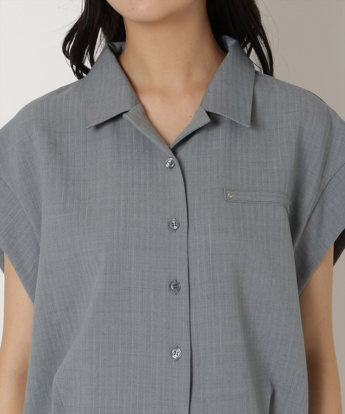 REDYAZEL（レディアゼル）の「【セットアップ着用可能】キャップスリーブオープンカラーシャツ（シャツ/ブラウス・レディース・ミント/グレー/オフホワイト・FREE）」の21枚目の写真