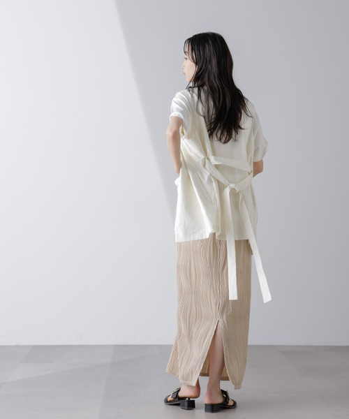 NANO universe(ナノユニバース)の「ウェーブリップルナロースカート(セットアップ可)(スカート・レディース・ライム/チャコール/ベージュ・FREE)」の17枚目の写真